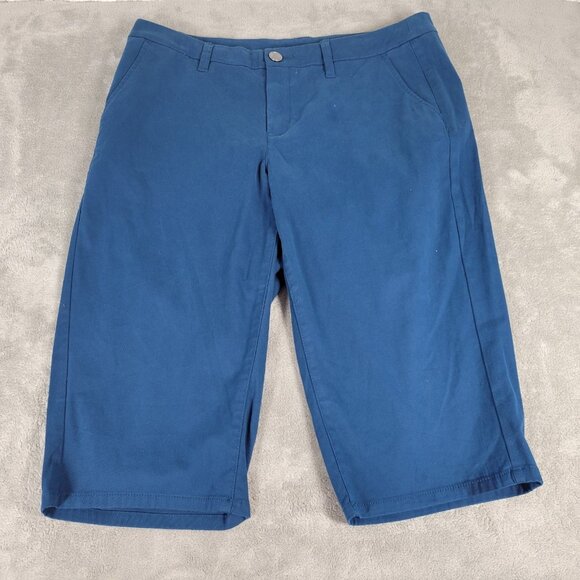Lane Bryant Womens Pants 16 Capri Blue Zip Fly Lightweight Cotton Blend BLU41E - Picture 1 of 9